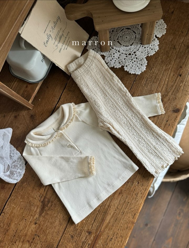 Marron - Korean Children Fashion - #kidzfashiontrend - Collar Lace Tee - 11