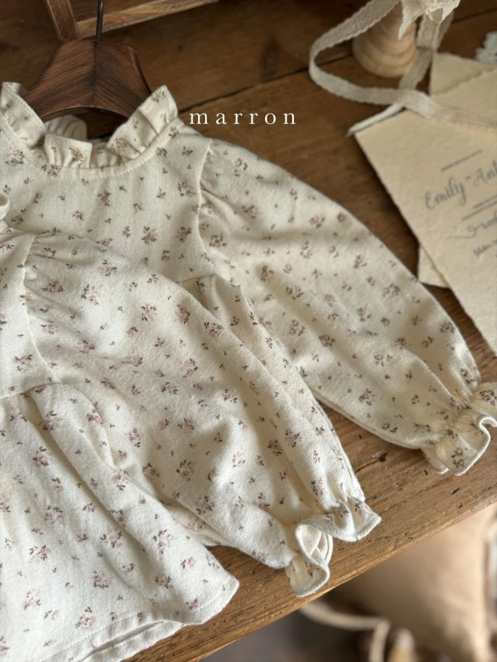 Marron - Korean Children Fashion - #kidzfashiontrend - Small Flower Blouse - 9