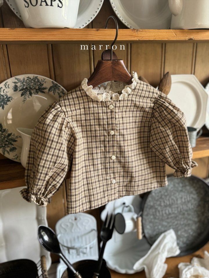 Marron - Korean Children Fashion - #magicofchildhood - Check Blouse - 8