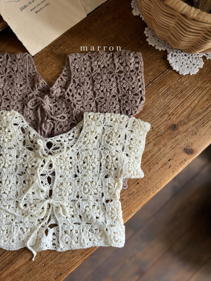 Marron - Korean Children Fashion - #minifashionista - Handmade Knit Vest - 2