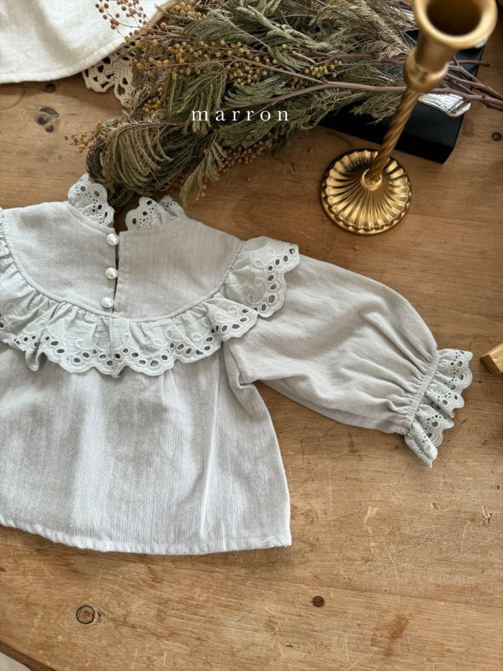 Marron - Korean Children Fashion - #minifashionista - Lace Blouse - 10