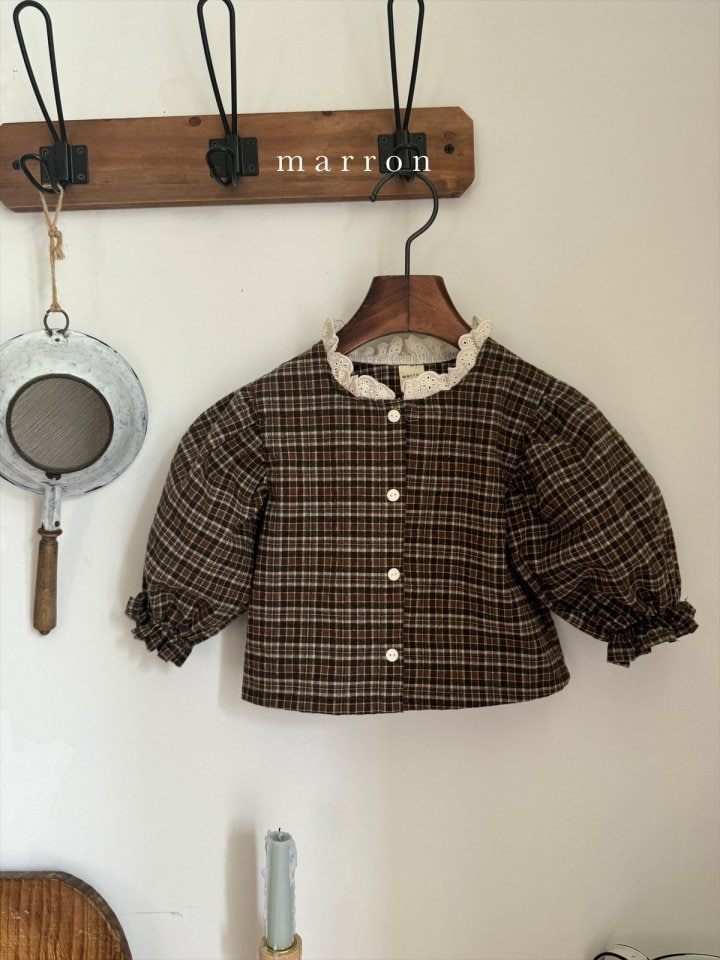 Marron - Korean Children Fashion - #minifashionista - Check Blouse - 9