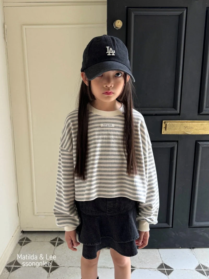 Matilda & Lee - Korean Children Fashion - #Kfashion4kids - Stripe Label Crop Tee - 9