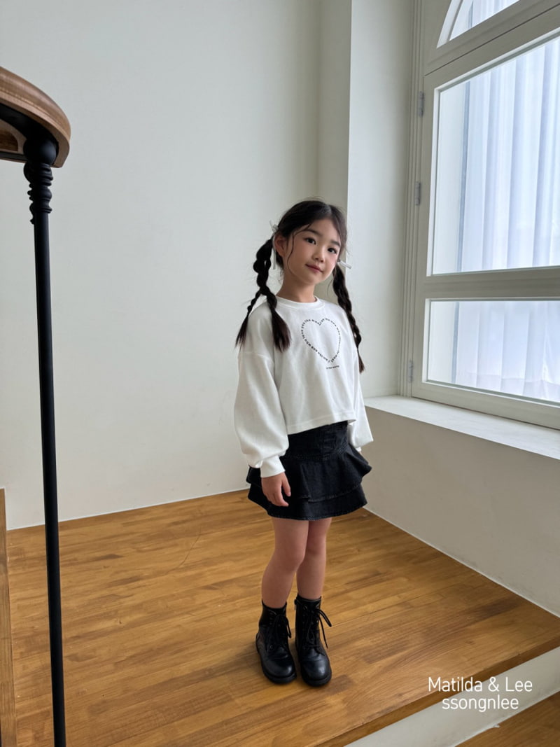 Matilda & Lee - Korean Children Fashion - #Kfashion4kids - Heart Initial Crop Tee - 6