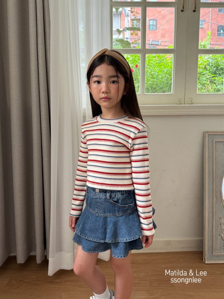 Matilda & Lee - Korean Children Fashion - #childofig - Stripe Crop Rib Tee - 5