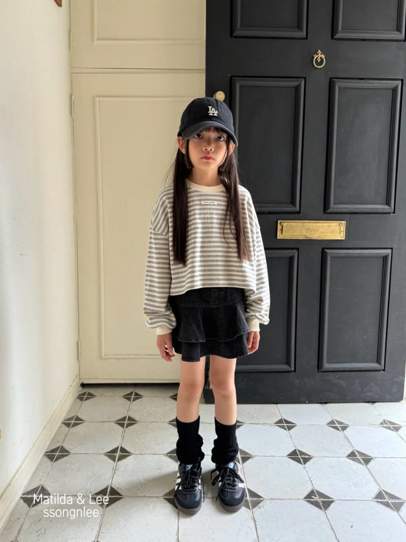 Matilda & Lee - Korean Children Fashion - #childofig - Stripe Label Crop Tee