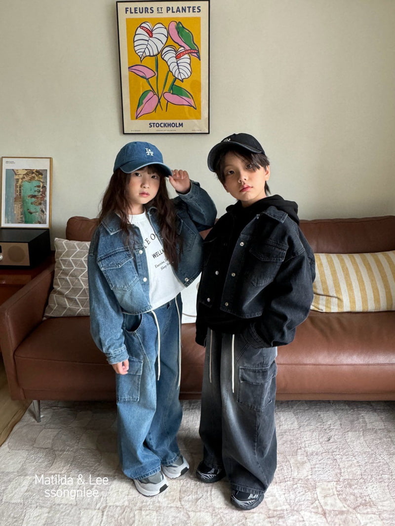 Matilda & Lee - Korean Children Fashion - #childofig - Sstring Cargo Denim Pants - 5