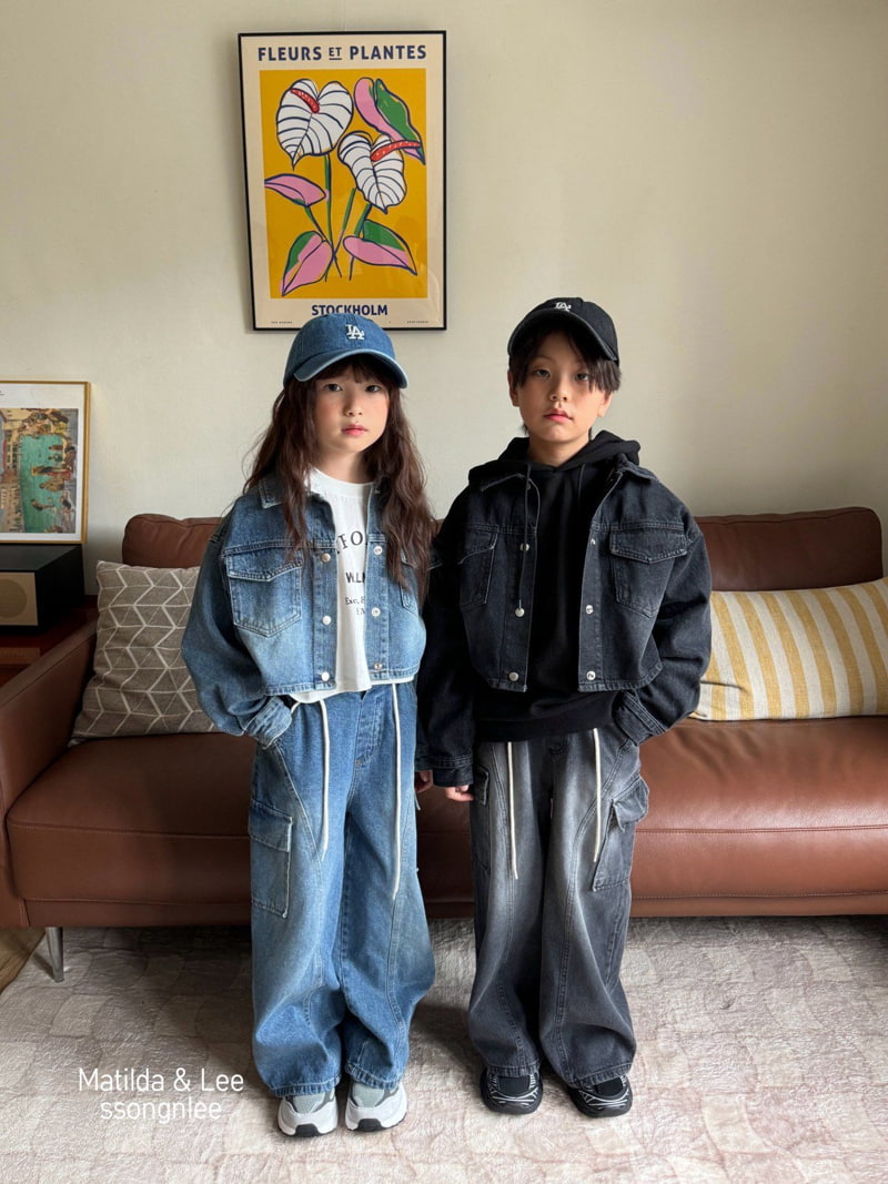 Matilda & Lee - Korean Children Fashion - #childofig - Sstring Cargo Denim Pants - 6