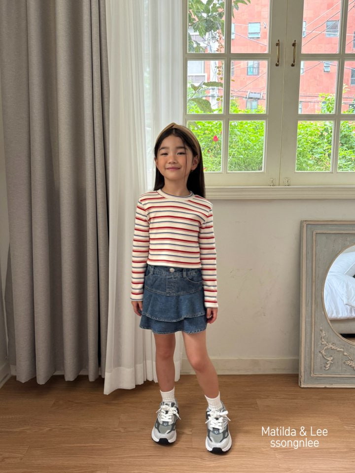 Matilda & Lee - Korean Children Fashion - #childrensboutique - Stripe Crop Rib Tee - 7