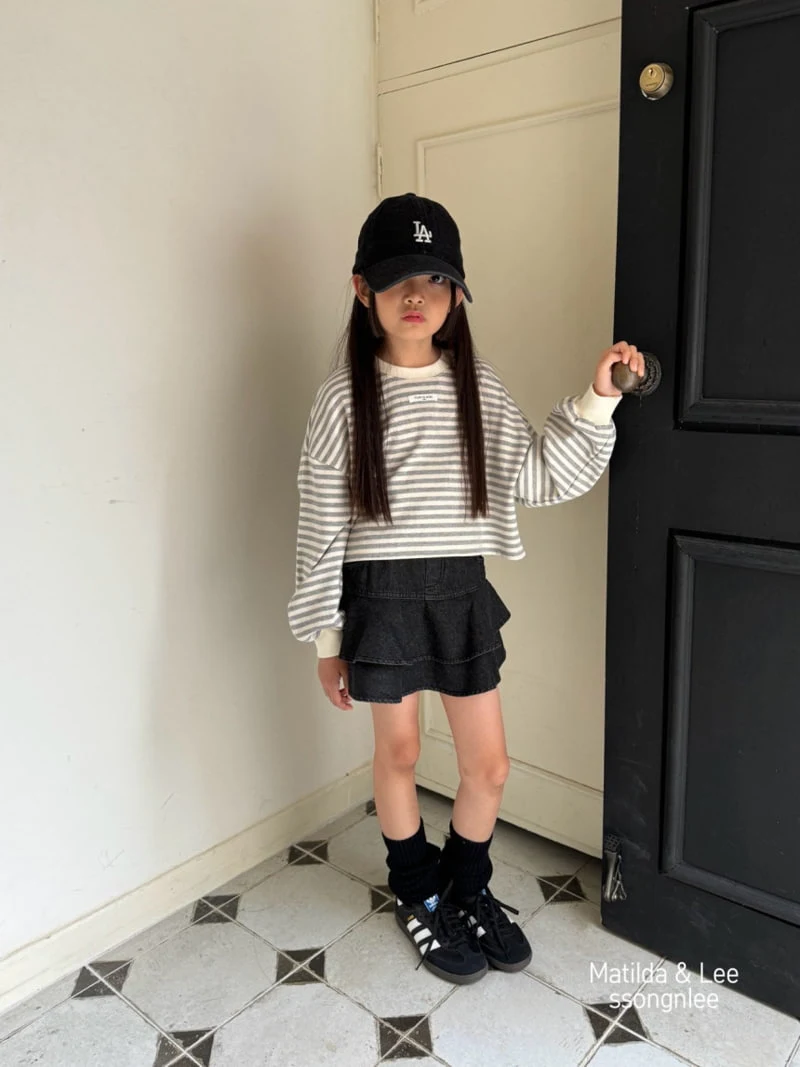 Matilda & Lee - Korean Children Fashion - #childrensboutique - Stripe Label Crop Tee - 2