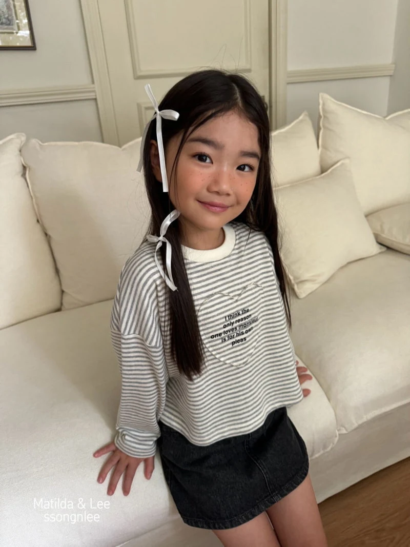 Matilda & Lee - Korean Children Fashion - #childrensboutique - Stripe Heart Cutting Tee - 11