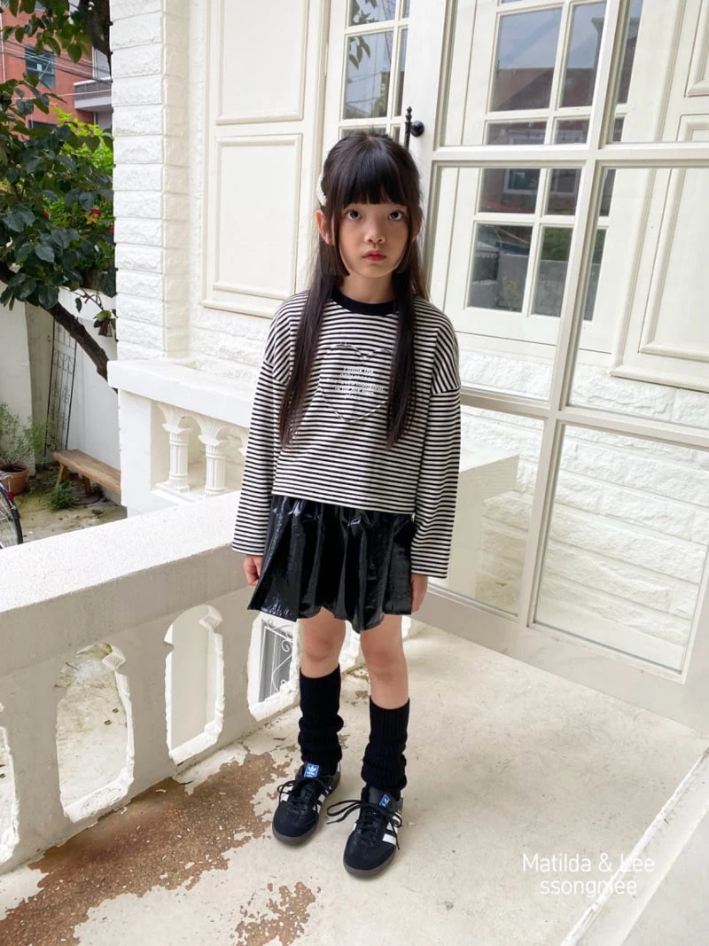 Matilda & Lee - Korean Children Fashion - #designkidswear - Stripe Heart Cutting Tee - 12