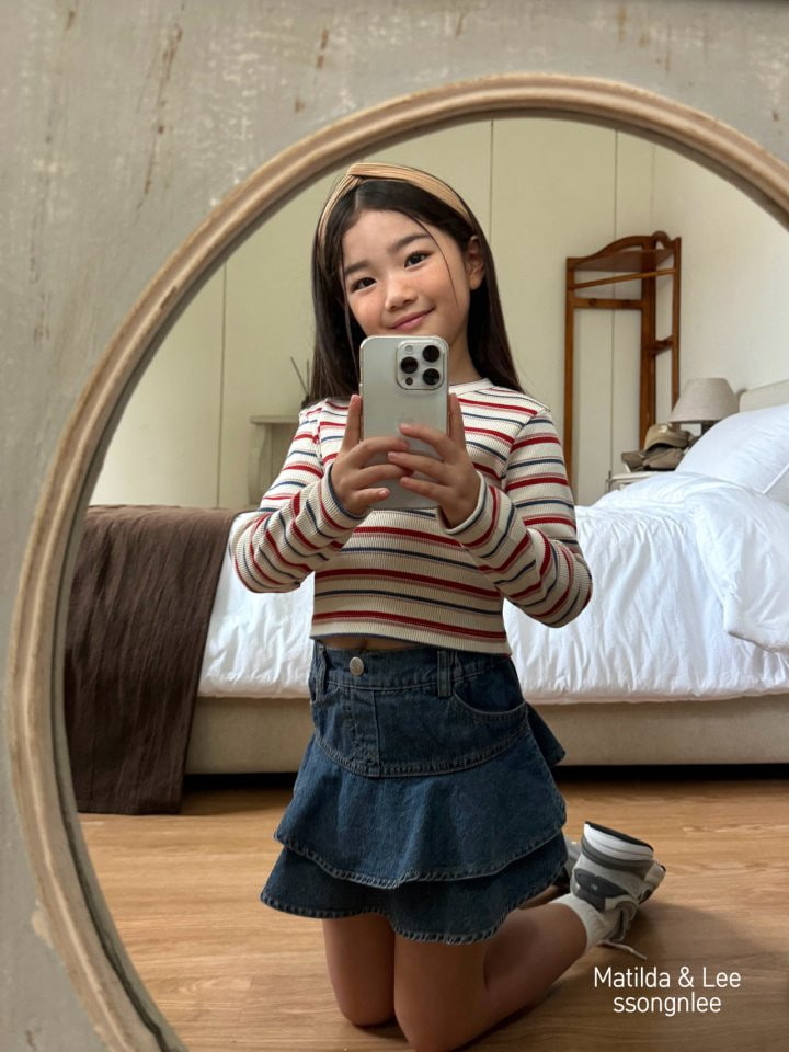 Matilda & Lee - Korean Children Fashion - #discoveringself - Stripe Crop Rib Tee - 9