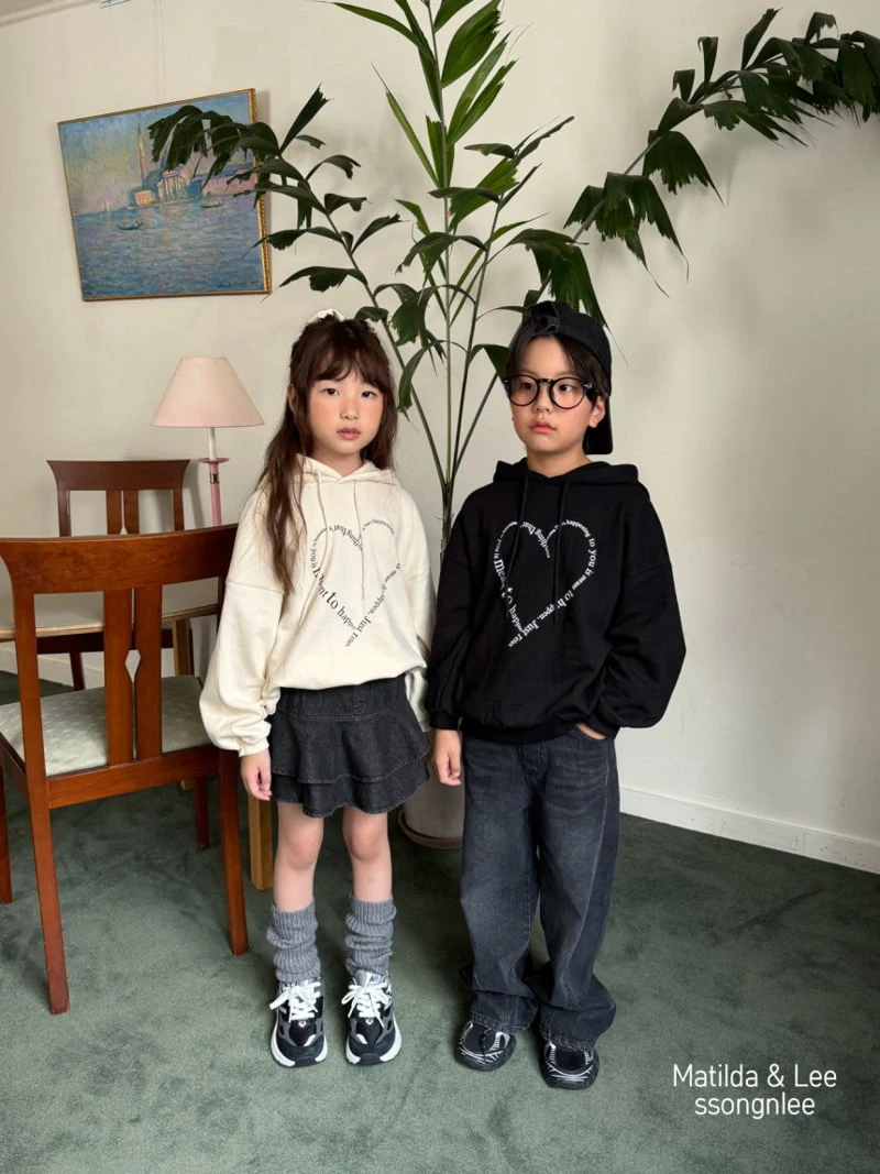 Matilda & Lee - Korean Children Fashion - #discoveringself - Heart Lettering Hoodie - 2