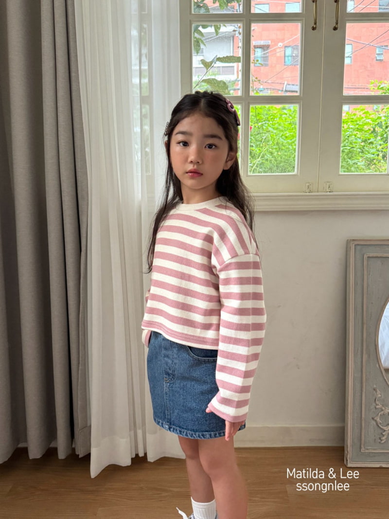 Matilda & Lee - Korean Children Fashion - #fashionkids - Stripe Crop Knit Pullover - 8