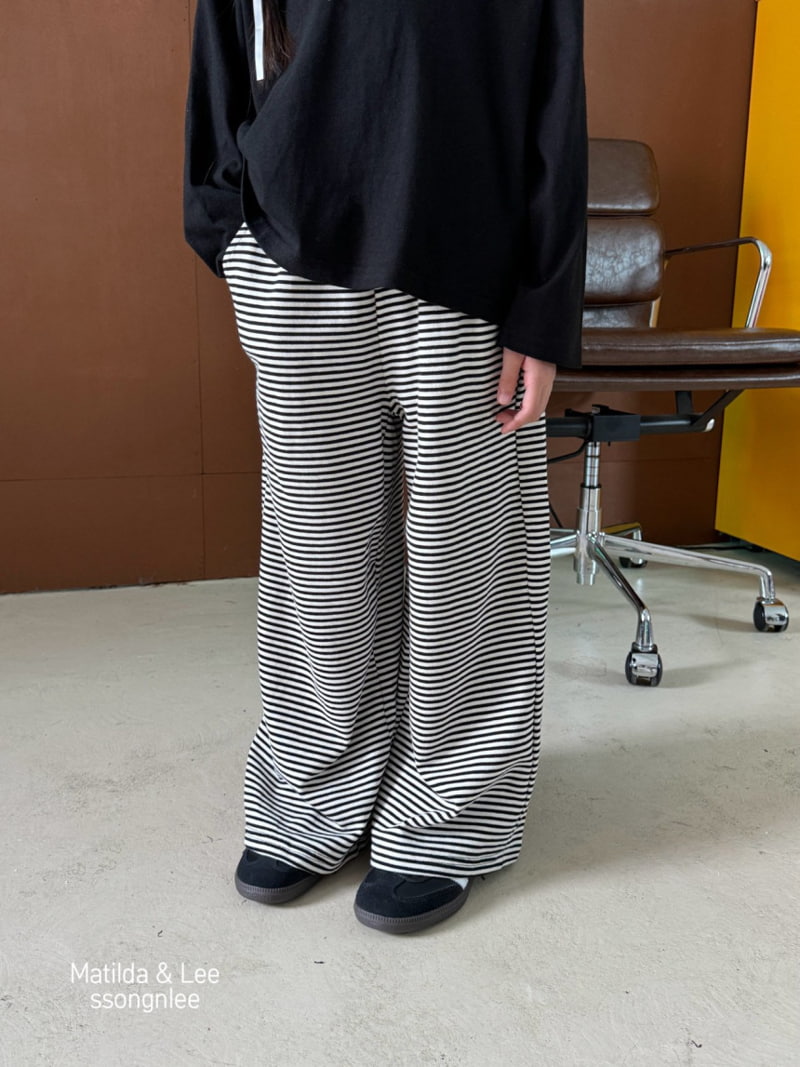 Matilda & Lee - Korean Children Fashion - #discoveringself - Stripe Wide Pants - 4