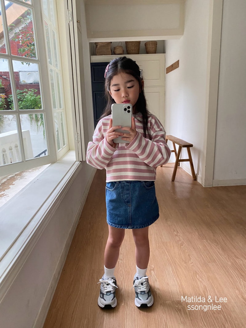 Matilda & Lee - Korean Children Fashion - #kidsshorts - Stripe Crop Knit Pullover - 9