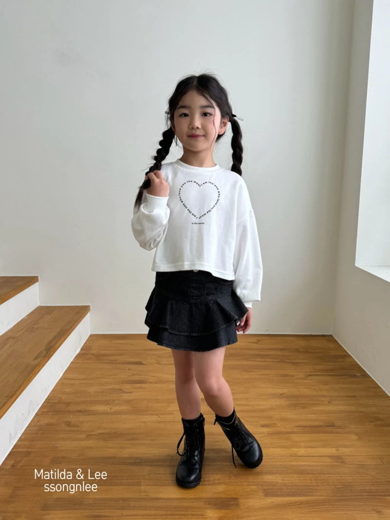 Matilda & Lee - Korean Children Fashion - #kidsshorts - Heart Initial Crop Tee - 4