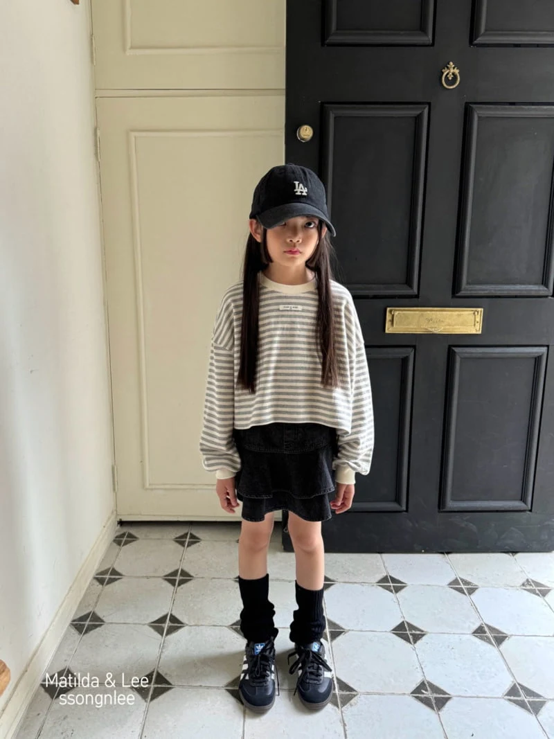 Matilda & Lee - Korean Children Fashion - #kidzfashiontrend - Stripe Label Crop Tee - 8