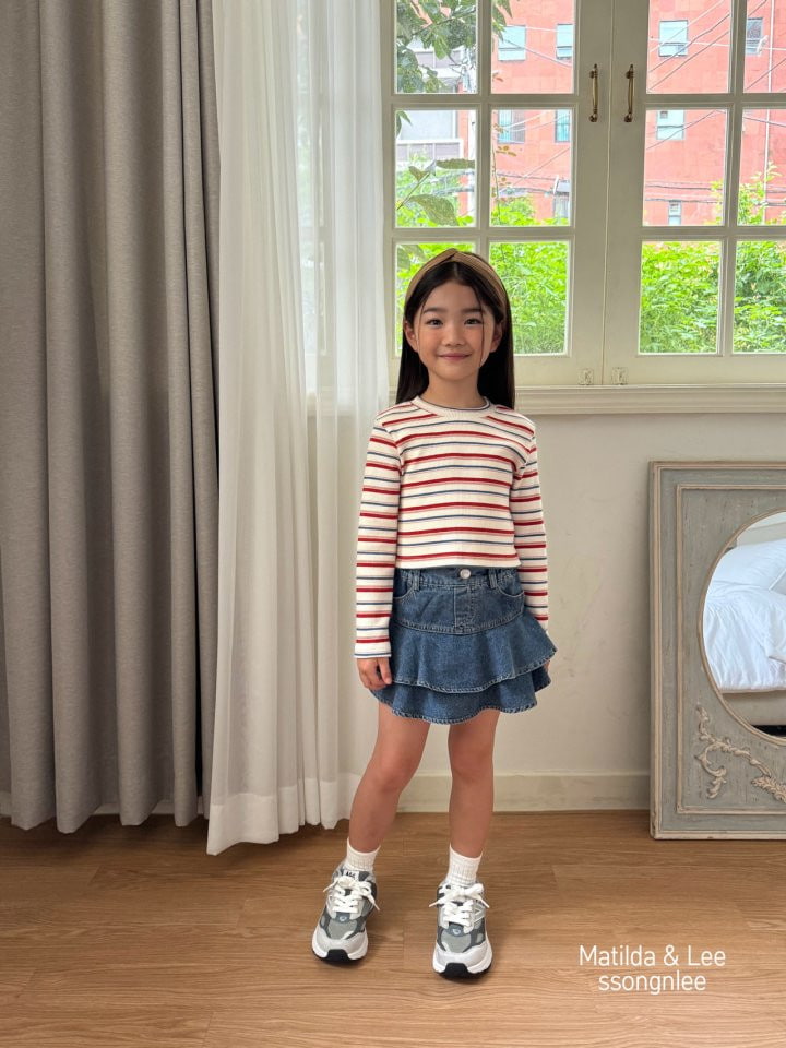 Matilda & Lee - Korean Children Fashion - #littlefashionista - Stripe Crop Rib Tee