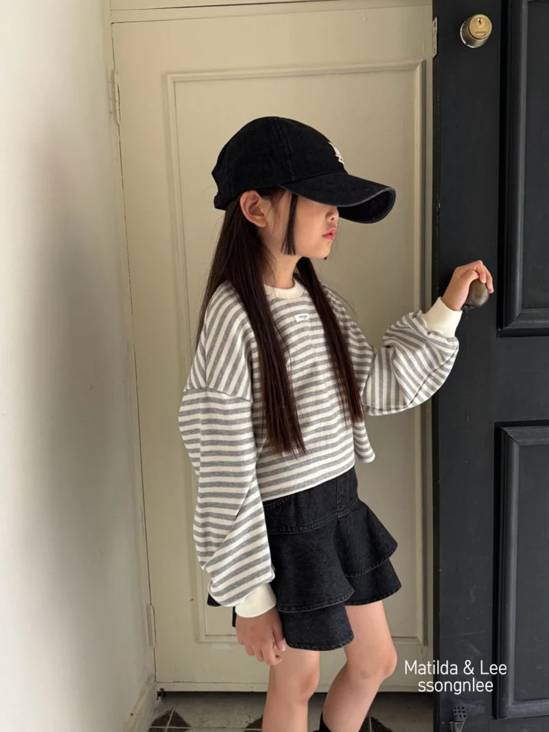 Matilda & Lee - Korean Children Fashion - #littlefashionista - Stripe Label Crop Tee - 10