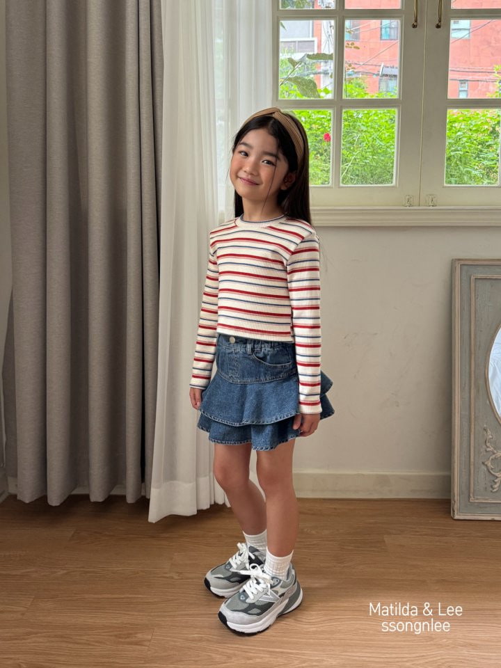 Matilda & Lee - Korean Children Fashion - #minifashionista - Stripe Crop Rib Tee - 3