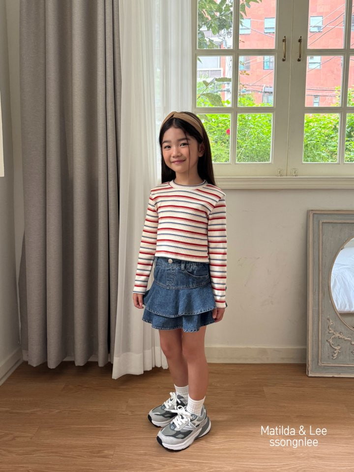 Matilda & Lee - Korean Children Fashion - #minifashionista - Stripe Crop Rib Tee - 4