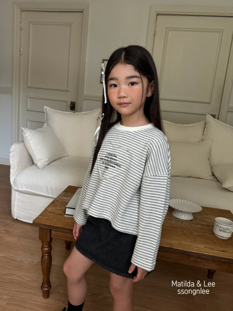 Matilda & Lee - Korean Children Fashion - #stylishchildhood - Stripe Heart Cutting Tee - 9