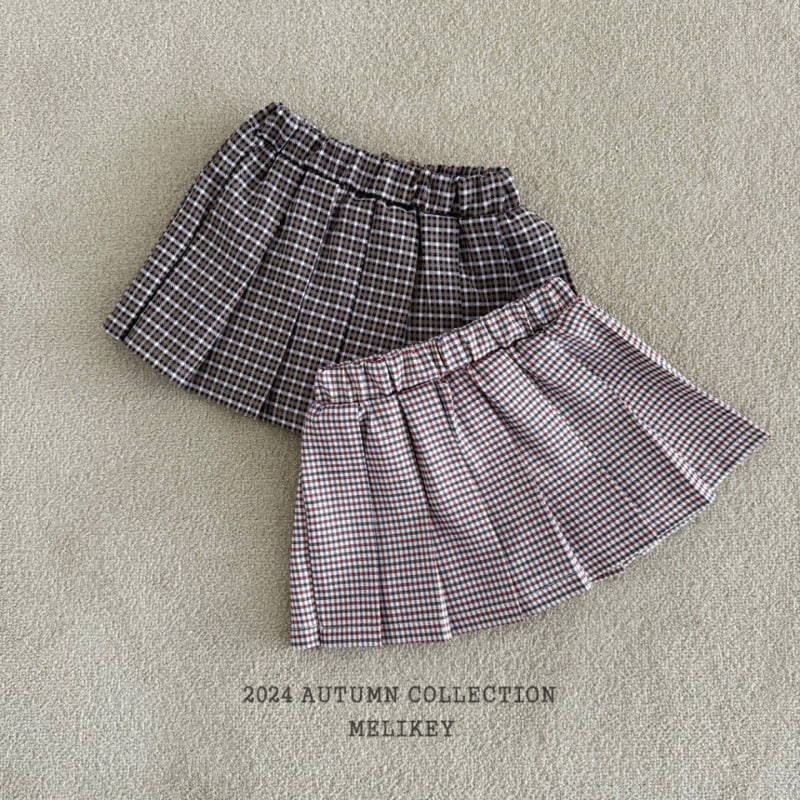 Melikey - Korean Children Fashion - #Kfashion4kids - Check Pleats Skirt - 2