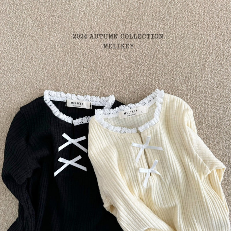 Melikey - Korean Children Fashion - #Kfashion4kids - Rib Ribbon Tee