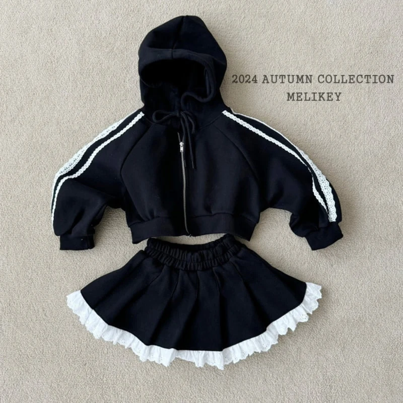 Melikey - Korean Children Fashion - #Kfashion4kids - Unbalance Lace Short Zip-up - 12