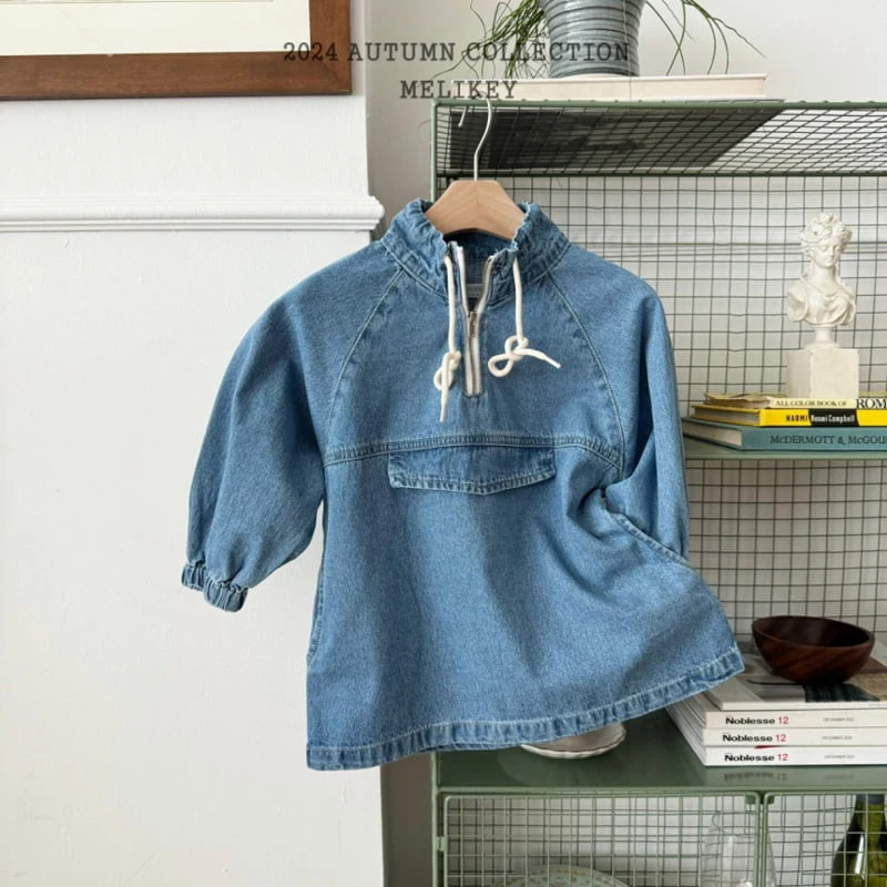 Melikey - Korean Children Fashion - #Kfashion4kids - Denim Anorak One-piece - 5