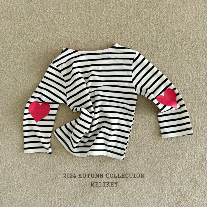 Melikey - Korean Children Fashion - #Kfashion4kids - Heart Stripe Tee - 3