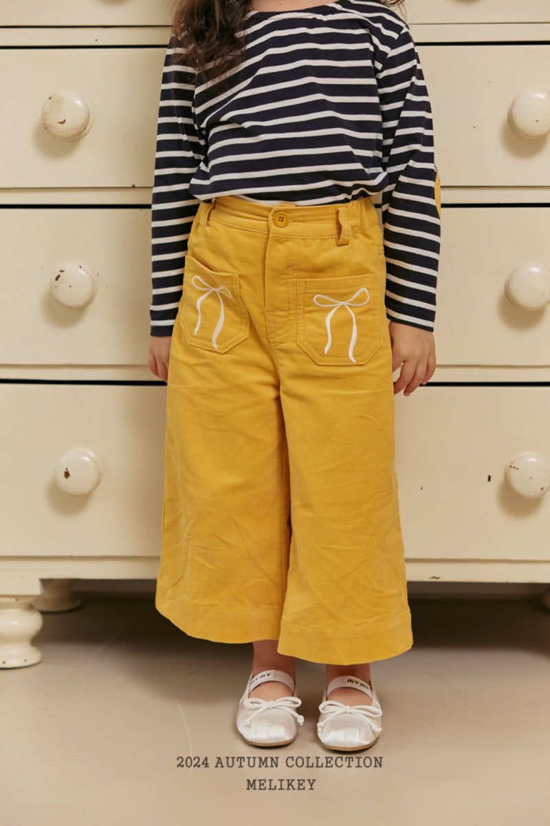 Melikey - Korean Children Fashion - #childofig - Corduroy Ribbon Wide Pants - 12