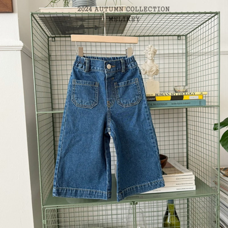 Melikey - Korean Children Fashion - #childofig - Wide Denim Pants