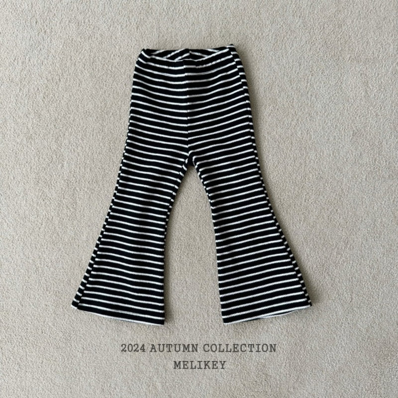 Melikey - Korean Children Fashion - #childrensboutique - Stripe Rib Bootscut Pants - 2