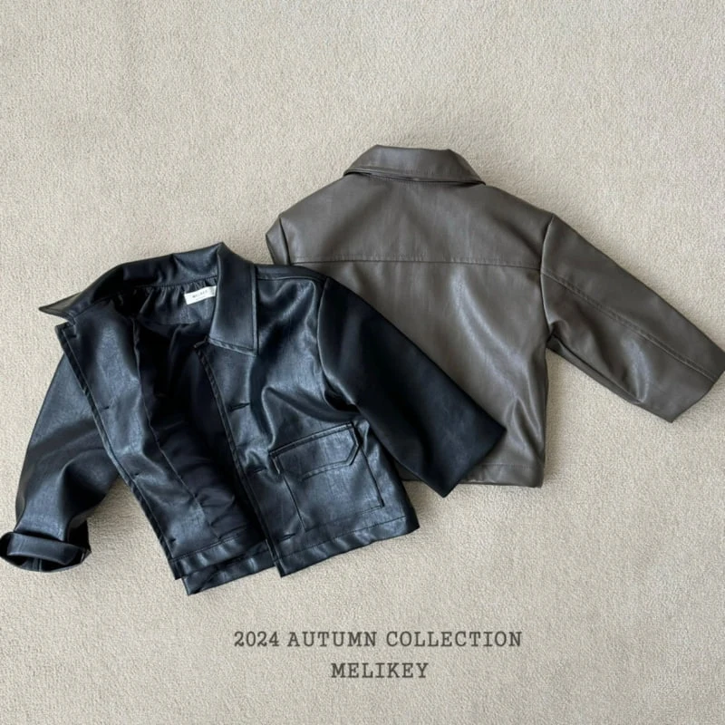 Melikey - Korean Children Fashion - #childrensboutique - Half Leather Jacket