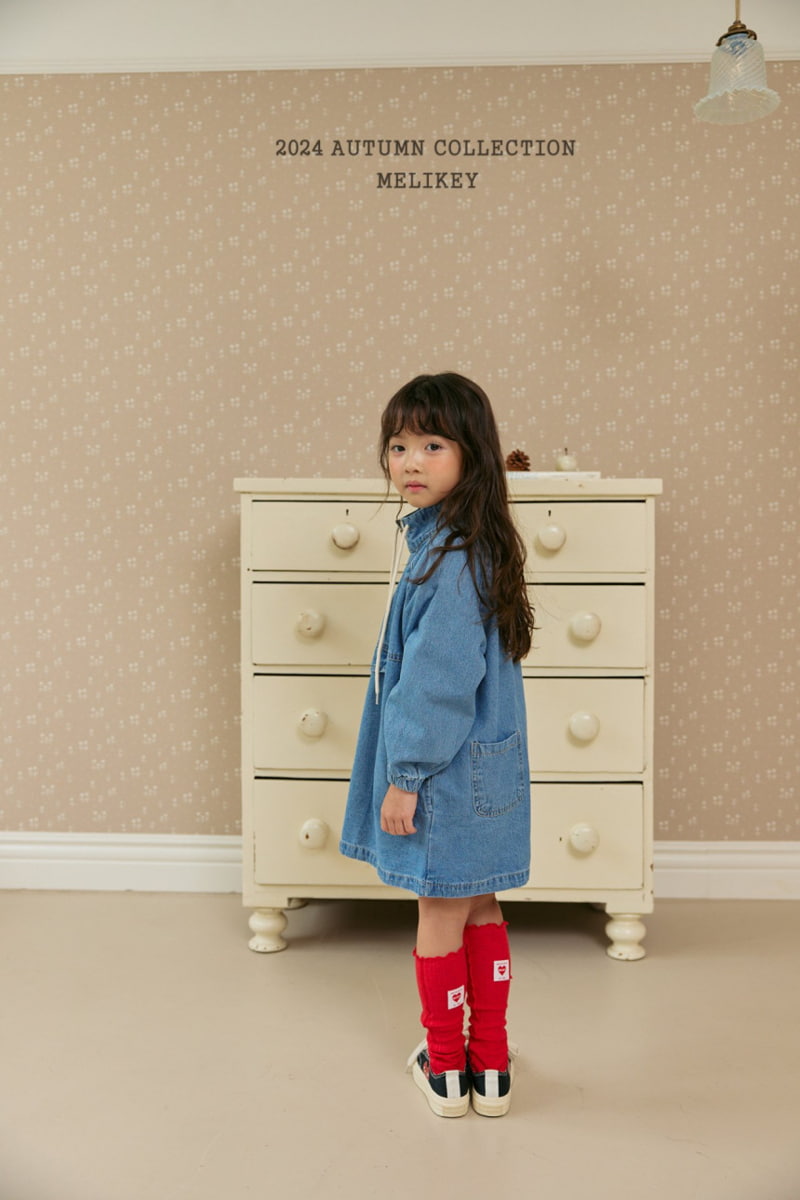 Melikey - Korean Children Fashion - #childrensboutique - Denim Anorak One-piece - 12