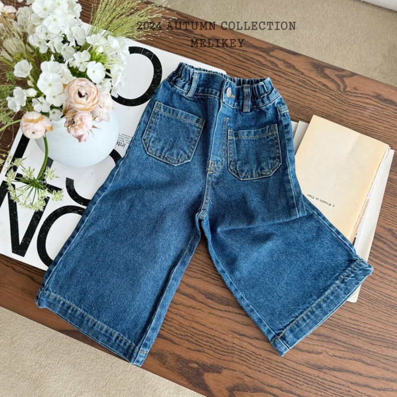 Melikey - Korean Children Fashion - #childrensboutique - Wide Denim Pants - 2