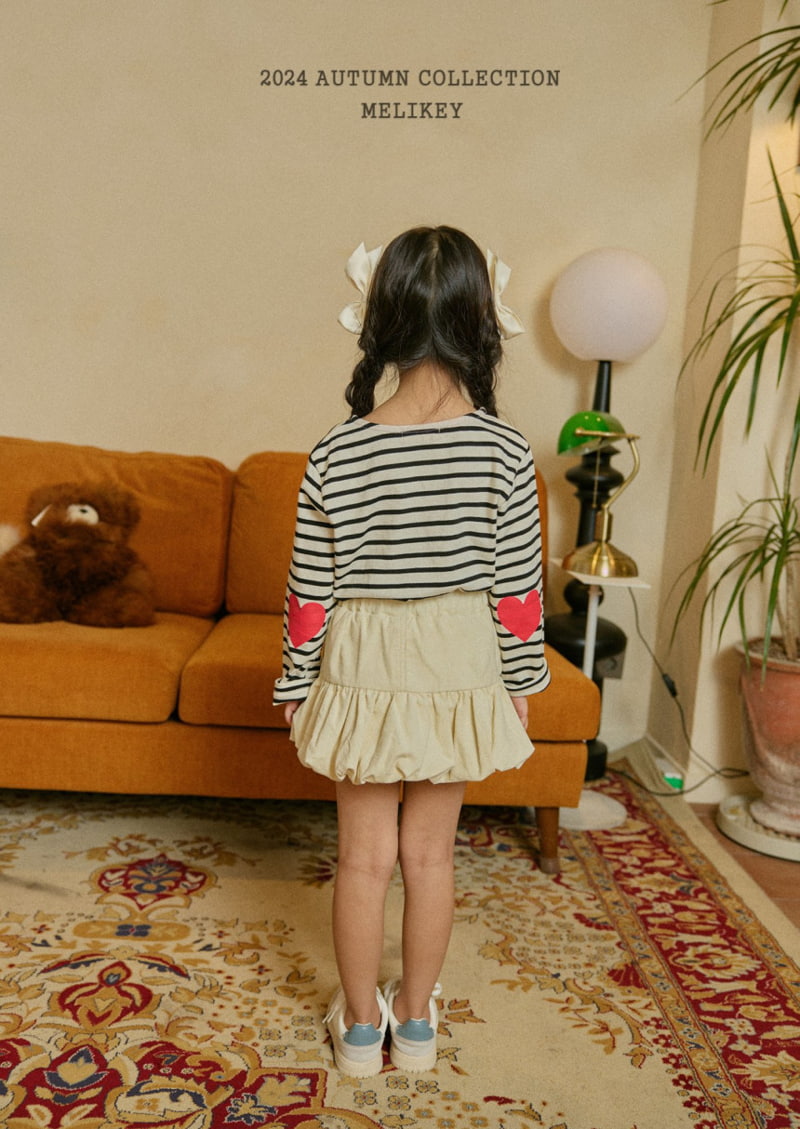 Melikey - Korean Children Fashion - #childrensboutique - Heart Stripe Tee - 12