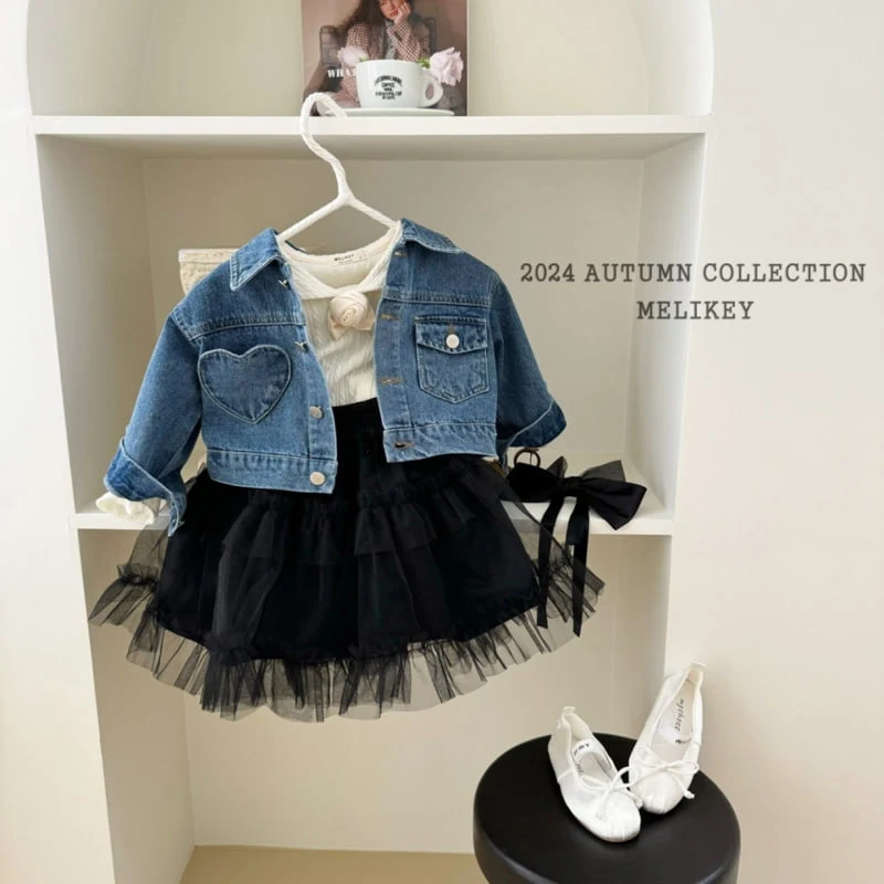 Melikey - Korean Children Fashion - #designkidswear - Unbalance Pocket Denim Jacket - 8