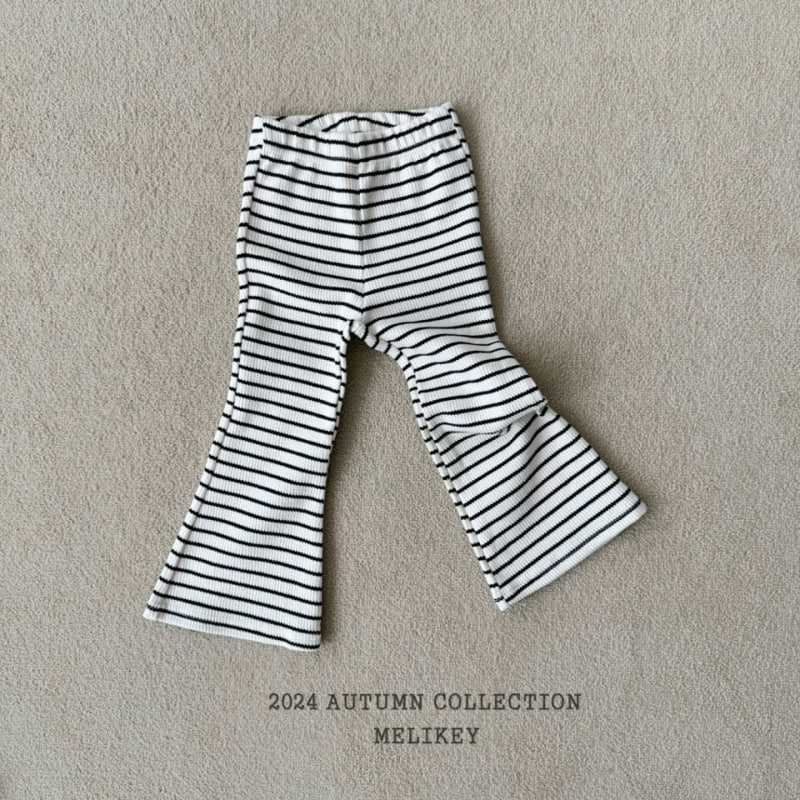 Melikey - Korean Children Fashion - #designkidswear - Stripe Rib Bootscut Pants - 3