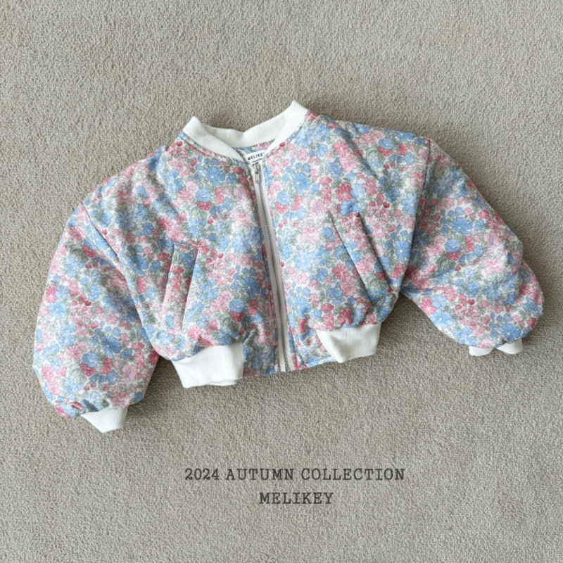 Melikey - Korean Children Fashion - #designkidswear - Flower Shirring Bomber Jacket