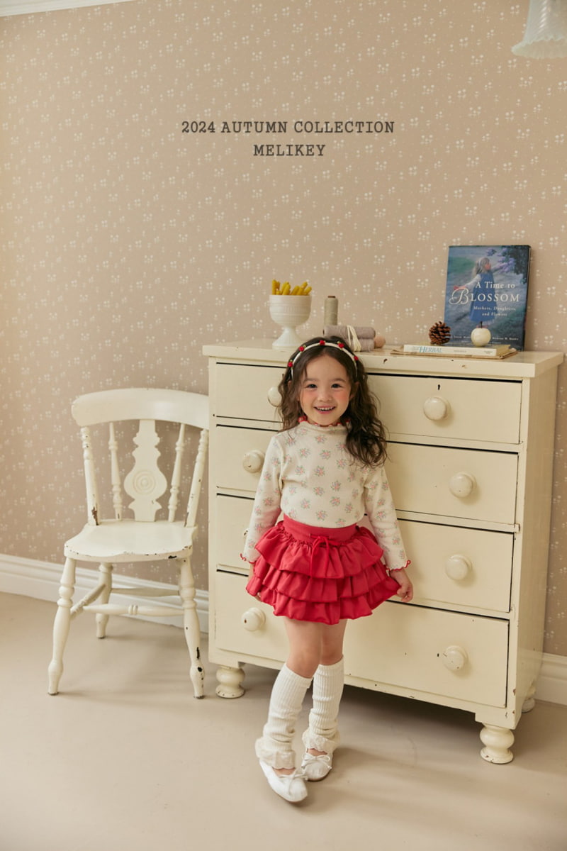 Melikey - Korean Children Fashion - #designkidswear - Flower Rib Tee - 8