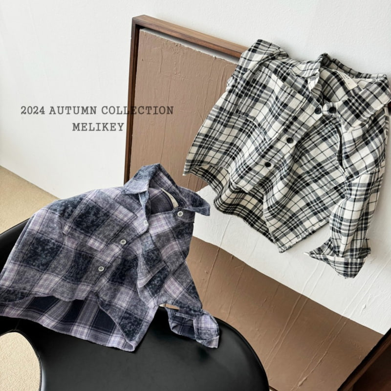 Melikey - Korean Children Fashion - #designkidswear - Vintage Check Shirt