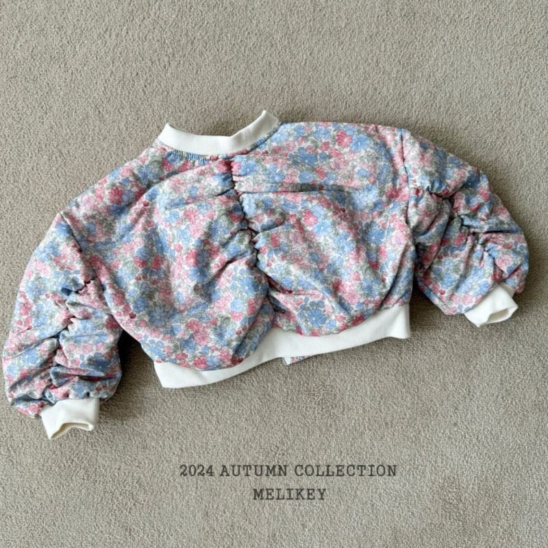 Melikey - Korean Children Fashion - #discoveringself - Flower Shirring Bomber Jacket - 2