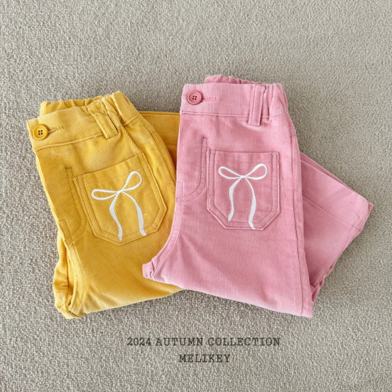 Melikey - Korean Children Fashion - #discoveringself - Corduroy Ribbon Wide Pants