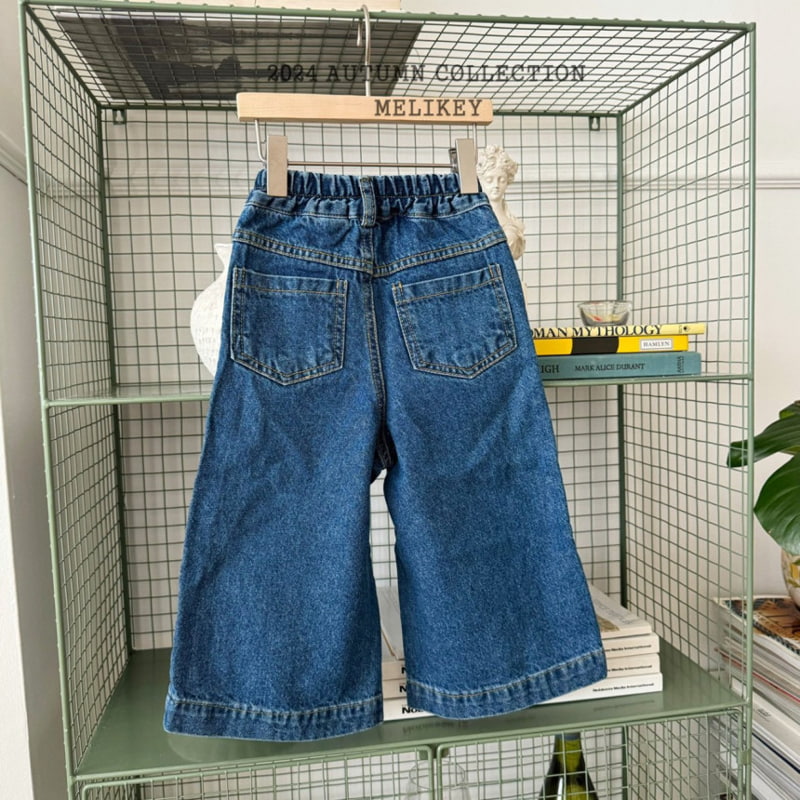 Melikey - Korean Children Fashion - #designkidswear - Wide Denim Pants - 4