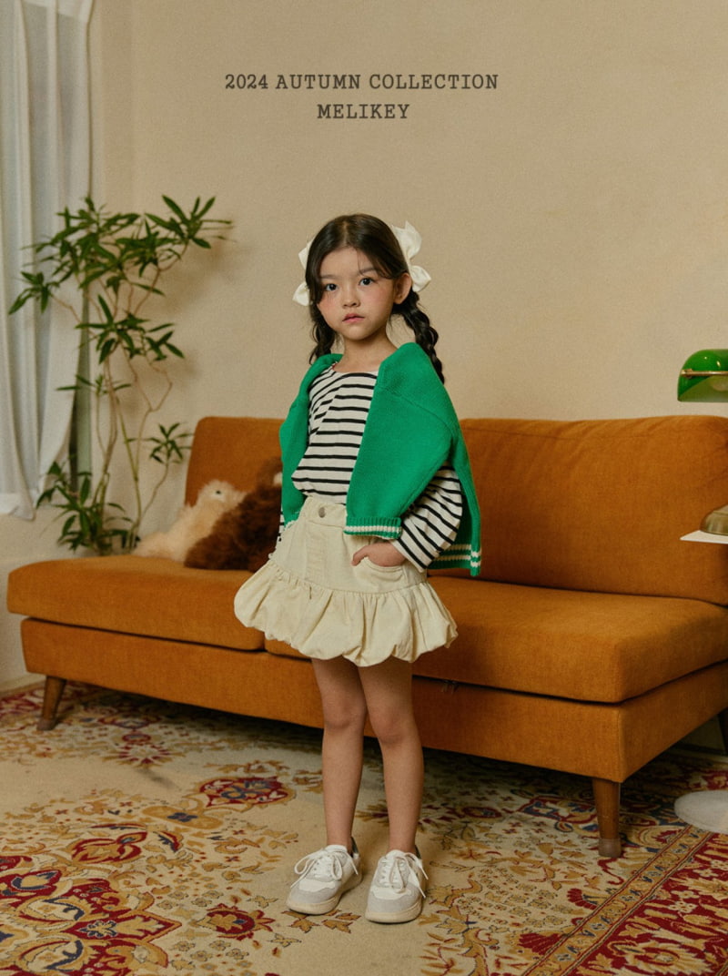 Melikey - Korean Children Fashion - #fashionkids - Frill Corduroy Skirt - 11