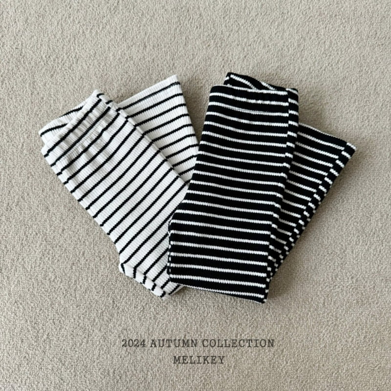 Melikey - Korean Children Fashion - #fashionkids - Stripe Rib Bootscut Pants - 5